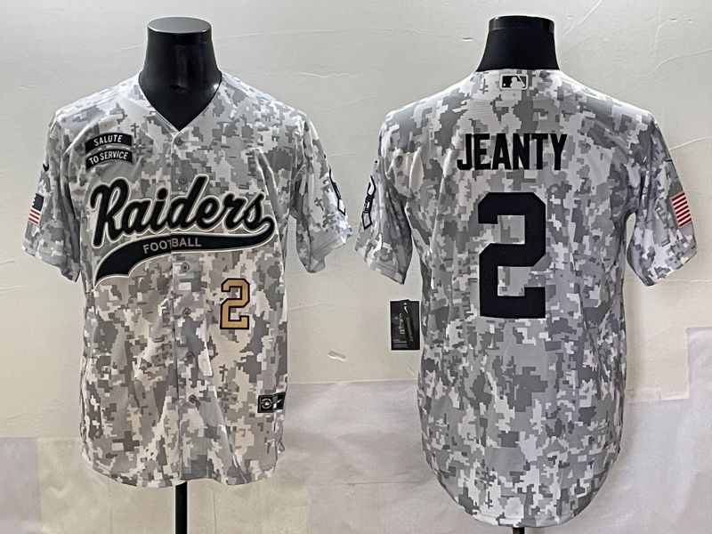 Men 2025 Oakland Raiders #2 Jeanty Camo Joint Name Nike Limited NFL Jersey style 3